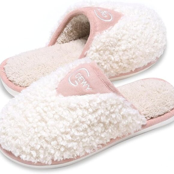 Cozy Fuzzy Slippers for Women Indoor and Outdoor Non Slip Memory Foam House Shoe - Picture 1 of 6